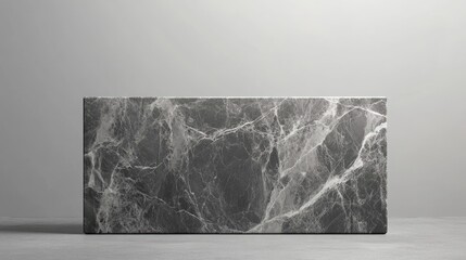 Poster - Gray Marble Block Background with Smooth Blank Surface for Elegant Display and Stylish Presentation