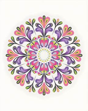 Beautiful colorful mandala art design vector isolated on white background, Simple and creative mandala design