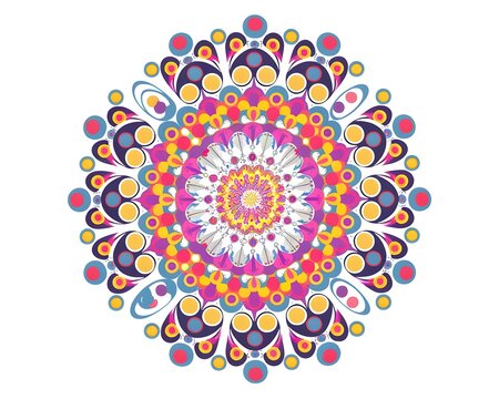 Beautiful colorful mandala art design vector isolated on white background, Simple and creative mandala design