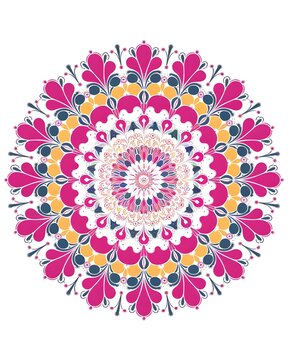 Beautiful colorful mandala art design vector isolated on white background, Simple and creative mandala design