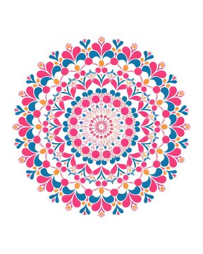 Beautiful colorful mandala art design vector isolated on white background, Simple and creative mandala design