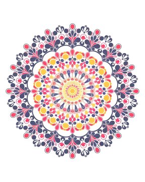 Beautiful colorful mandala art design vector isolated on white background, Simple and creative mandala design