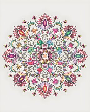Beautiful colorful mandala art design vector isolated on white background, Simple and creative mandala design