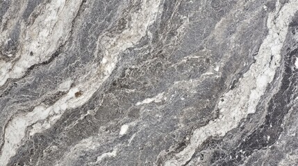 Poster - Elegant Gray Marble Surface with Intricate Waves and Soft Veining Patterns