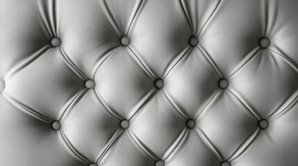 Poster - Elegant Gray Leather Textured Background with Button Details Ideal for Fashion or Interior Design Applications