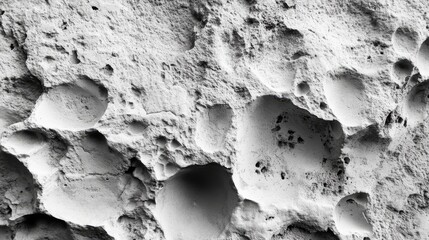 Poster - Textured Gray Natural Stone Pumice Surface Background with Unique Natural Patterns and Holes Ideal for Design and Art Applications