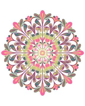 Beautiful colorful mandala art design vector isolated on white background, Simple and creative mandala design