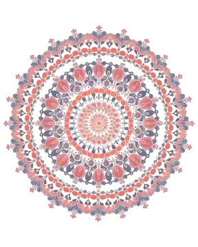 Beautiful colorful mandala art design vector isolated on white background, Simple and creative mandala design