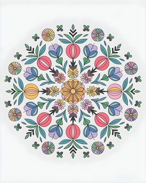 Beautiful colorful mandala art design vector isolated on white background, Simple and creative mandala design