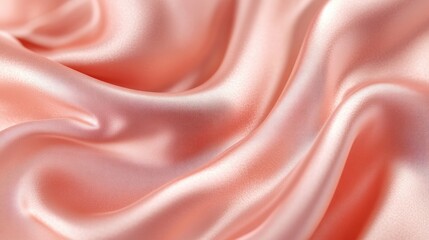 Poster - Elegant soft pink satin fabric texture with smooth waves and delicate sheen perfect for design and textile backgrounds.