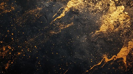 Poster - Golden glitter texture on a dark abstract background creating a luxurious and elegant visual for design and artistic projects