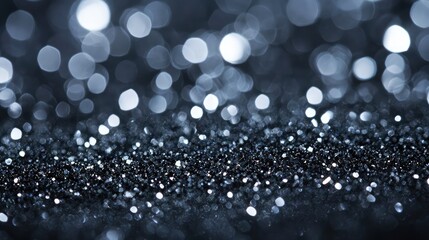 Poster - Silver Glittering Background with Bokeh Effect for Elegant and Sophisticated Design Use