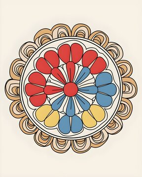 Beautiful colorful mandala art design vector isolated on white background, Simple and creative mandala design