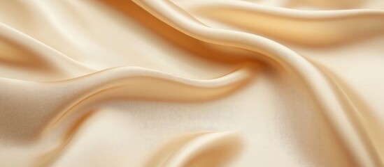 Poster - Elegant beige satin fabric background with a soft sheen perfect for product showcasing and sophisticated interior design applications