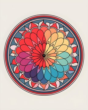 Beautiful colorful mandala art design vector isolated on white background, Simple and creative mandala design