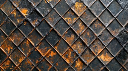 Poster - Textured Geometric Abstract Background with Diamond Pattern in Dark Colors for Modern Website Design or Creative Projects