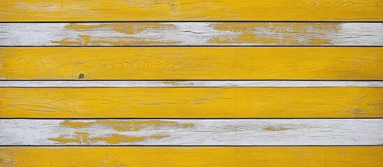Poster - Golden yellow wooden panel background with white accents perfect for interior design and decorative projects