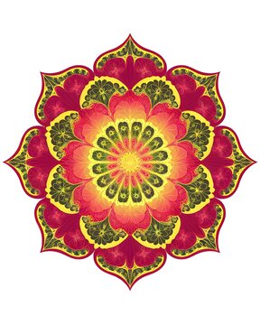 Beautiful colorful mandala art design vector isolated on white background, Simple and creative mandala design