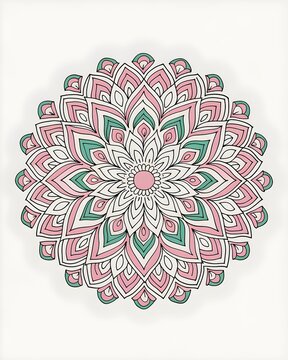 Beautiful colorful mandala art design vector isolated on white background, Simple and creative mandala design