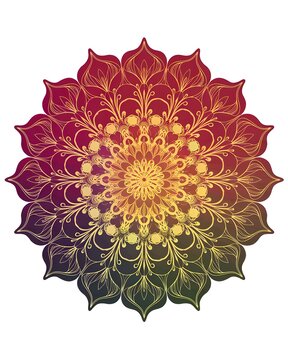 Beautiful colorful mandala art design vector isolated on white background, Simple and creative mandala design