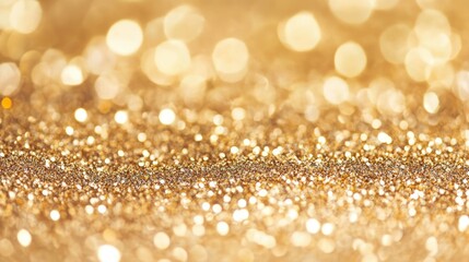 Poster - Golden sparkles and glittering lights create a festive bokeh background with defocused shimmering circle particles for celebration themes