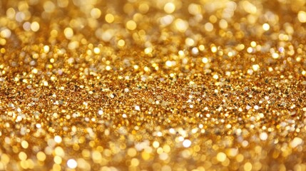 Poster - Golden glitter sparkle texture shimmering background for festive and decorative purposes