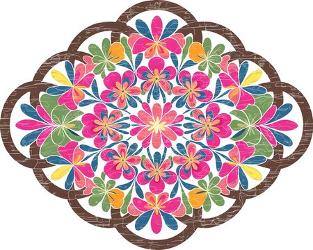 Beautiful colorful mandala art design vector isolated on white background, Simple and creative mandala design