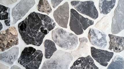 Poster - Textured Gray Pebble Flooring Background Ideal for Modern Interior Design and Renovation Projects