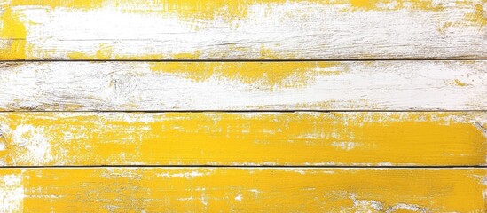 Poster - Golden yellow weathered wooden panel background with white accents perfect for creative design and photography applications