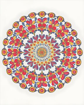 Beautiful colorful mandala art design vector isolated on white background, Simple and creative mandala design