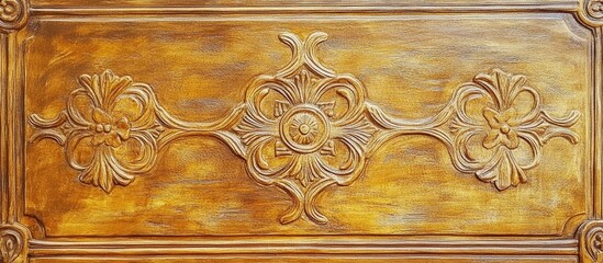 Poster - Golden yellow wood panel background with intricate texture suitable for creative design projects and elegant home decor applications
