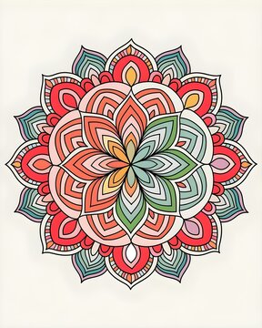 Beautiful colorful mandala art design vector isolated on white background, Simple and creative mandala design