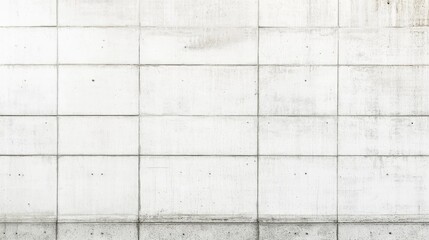 Poster - Geometric White Square Panels Creating Texture on a Modern Gray Wall Background for Architectural and Interior Design Projects