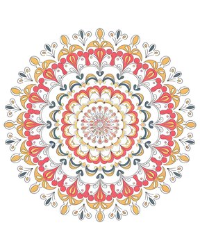 Beautiful colorful mandala art design vector isolated on white background, Simple and creative mandala design