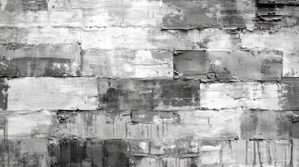 Poster - Gray Abstract Texture of Old Brick Wall with Distressed Surface and Varied Shades of Gray for Background or Design Elements