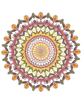 Beautiful colorful mandala art design vector isolated on white background, Simple and creative mandala design