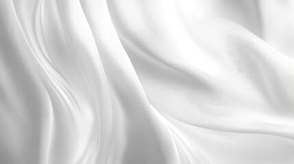 Poster - Elegant gray satin fabric texture with smooth waves perfect for luxury design backgrounds or fashion textile visual presentations.