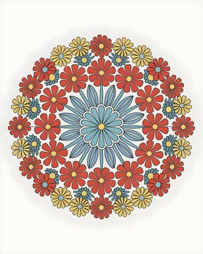 Beautiful colorful mandala art design vector isolated on white background, Simple and creative mandala design