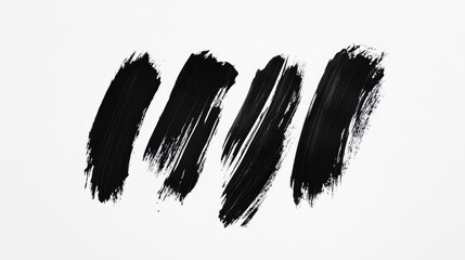 Poster - bold ink brush stroke design elements on clean white background for artistic creativity and graphic 