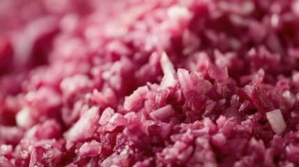Poster - Finely Chopped Fresh Red Onion Close Up Texture for Home Cooking Culinary Uses