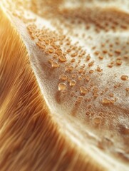 Poster - Close-up of soft, textured surface with droplets, showcasing intricate details and warm tones.