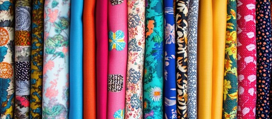Aufkleber - Colorful fabric swatches in various patterns and textures perfect for creative DIY sewing projects and tailoring inspiration