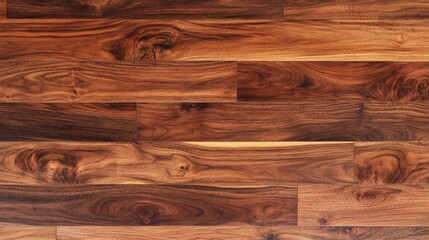 Poster - Realistic laminate wood flooring texture with warm brown tones and natural variations on a light background for interior design projects.