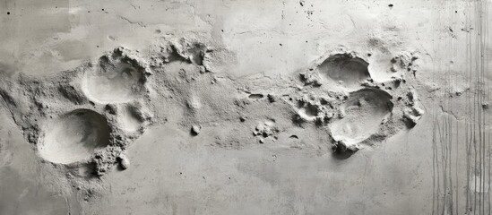 Aufkleber - Textured cement surface with unique patterns and footprints suitable for modern architecture and interior design projects