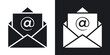 © spice - Mail icons in solid black and white colors