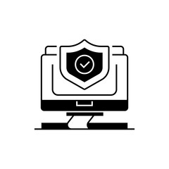 Poster - Computer Security Glyph Icon. linear style sign for mobile concept and web design. Outline vector icon.