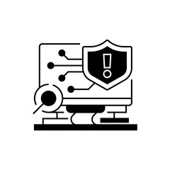 Poster - Cyber Threat Detection Line Icon. linear style sign for mobile concept and web design. Outline vector icon.