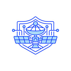 Poster - Secure Satellite Line Icon. linear style sign for mobile concept and web design. Outline vector icon.