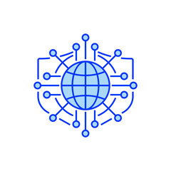 Poster - Cyber Shield Line Icon. linear style sign for mobile concept and web design. Outline vector icon.
