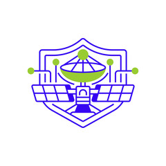 Poster - Secure Satellite Line Icon. linear style sign for mobile concept and web design. Outline vector icon.